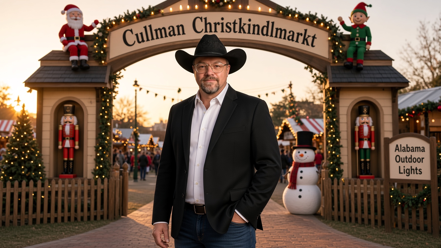Chad Sanders at the Cullman Christkindlmarkt Christmas market